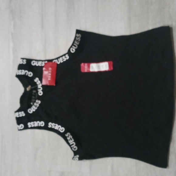 Women's Guess Logo Black and White Cropped Top. SIZE LARGE. - Picture 3 of 11